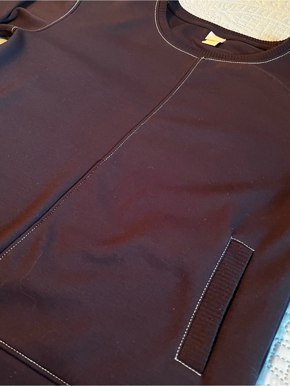 Chico's navy blue Top with Contrast Stitching